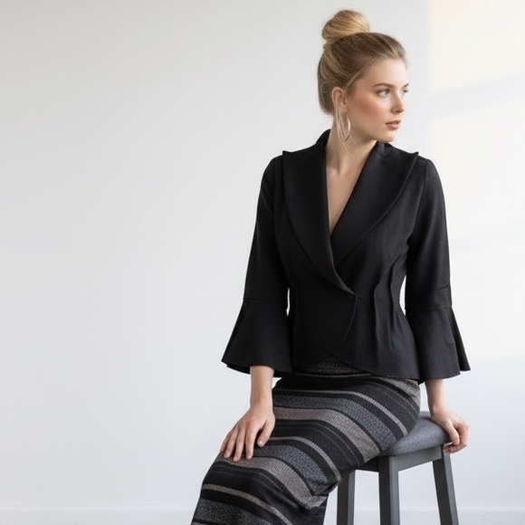 Meiko Mintz Jackets & Blazers - Meiko Mintz Architectural Black Waistcoat